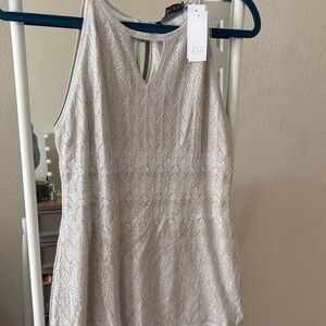 White House Black Market Silver Tank Top